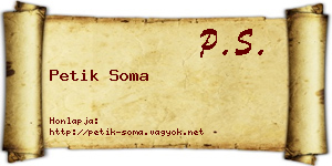 Petik Soma névjegykártya